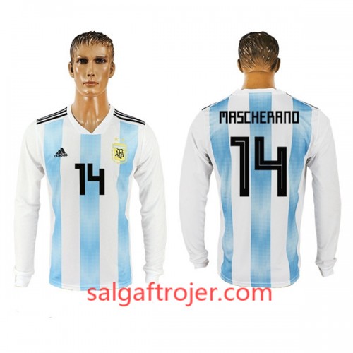 Argentina Fodboldtrøjer Mascherano 14 Hjemmebanesæt VM 2018 Langærmet Argentina Fodboldtrøjer Mascherano 14 Hjemmebanesæt VM 2018 Langærmet